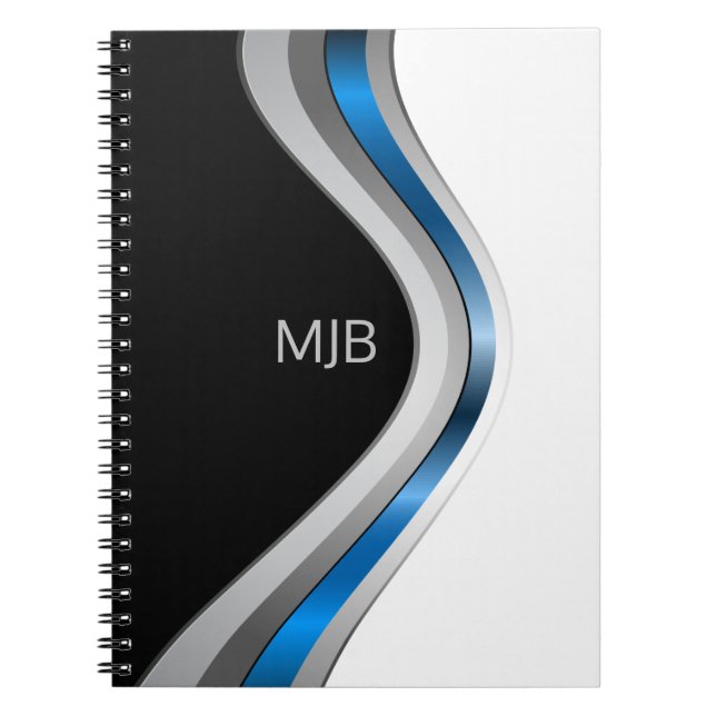 Carnet Modèle de courbes professionnelles modernes avec m (Devant)