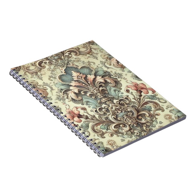 Carnet Modèle de Damas Floral victorien (Côté Droit)