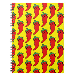 Carnet Modèle de dessin de poivron kawaii