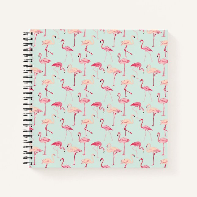 Carnet Modèle de flamant rétro (Devant)