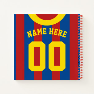 Carnet Modèle de football Red & Blue Jersey Rugby