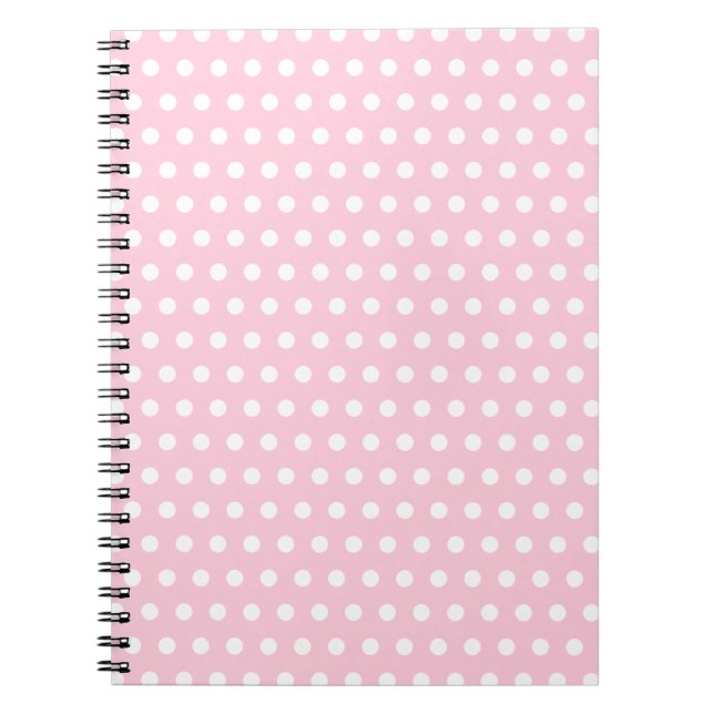 Carnet Modèle de pois rose et blanc (Devant)