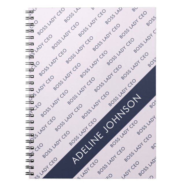 Carnet Modèle de texte de PDG de patronne sur mauve pâle (Devant)