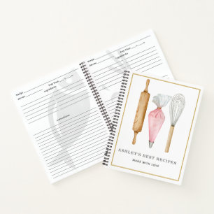 Carnet Modèle des recettes des boulangeries d'aquarelle p