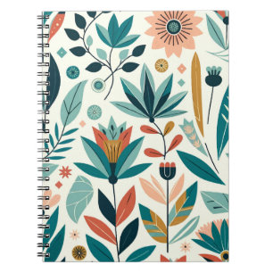 Carnet Modèle d'impression florale moderne gras orange ve