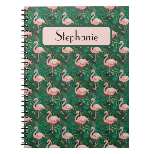 Carnet Modèle Flamingo tropical personnalisé (Devant)