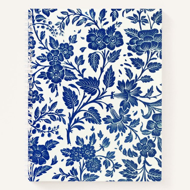 Carnet Modèle floral bleu (Devant)
