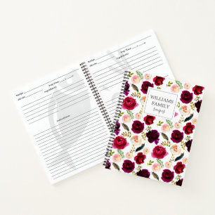 Carnet Modèle floral Bourgogne recette de famille person