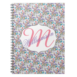 CARNET MODÈLE FLORAL DE COULEUR D'EAU BLANC