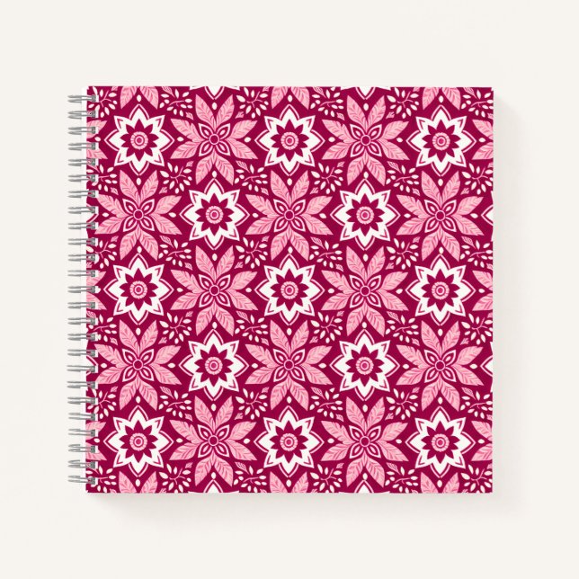 Carnet Modèle Floral géométrique vintage (Devant)