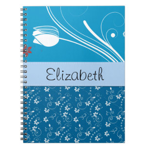 Carnet Modèle Floral, Motif De Fleurs, Votre Nom
