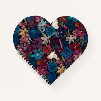 Carnet Modèle floral romantique foncé