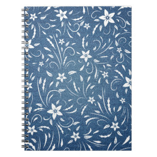 Carnet Modèle floral sur denim