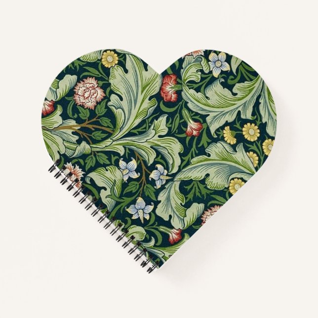 Carnet Modèle floral vert William Morris (Devant)