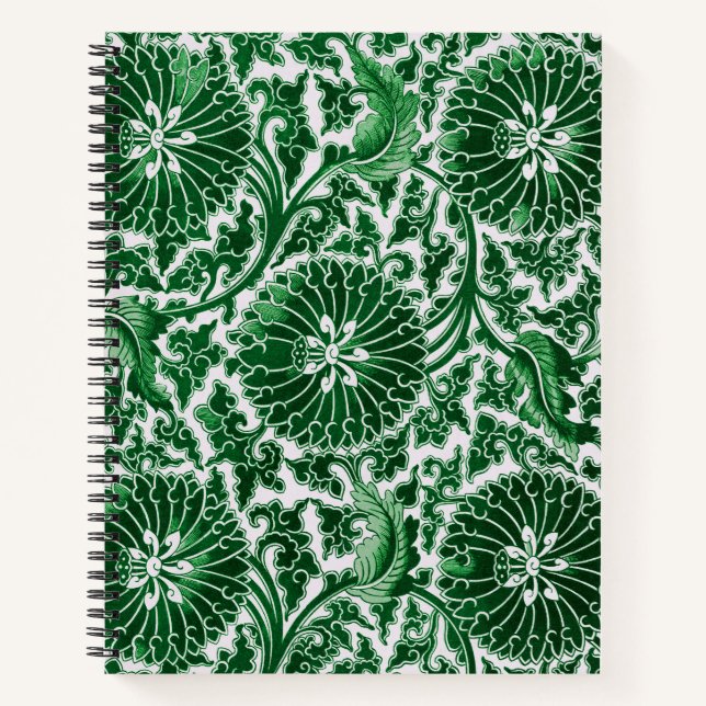 Carnet Modèle floral vintage vert (Devant)