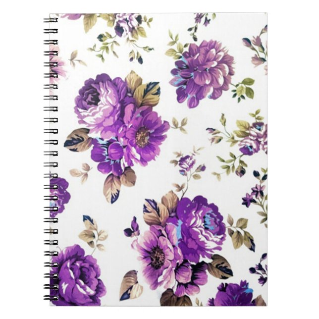 Carnet Modèle floral violet (Devant)