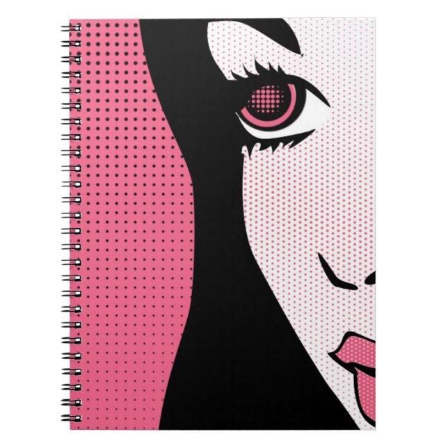 Carnet Modern Comic Book Pop Art of Woman's Face (Devant)