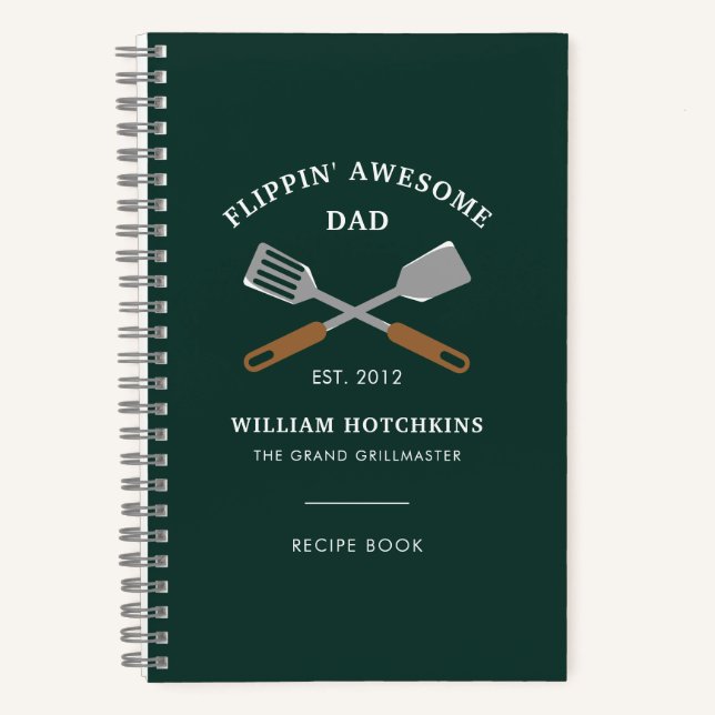 Carnet Modern Dad BBQ Father Personalized Recipe (Recto)