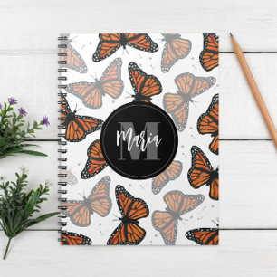 Carnet Modern Elegant Monarch Butterfly Monogrammed