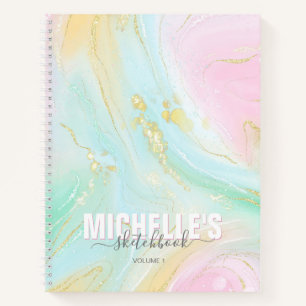 Carnet Modern Girly Pastel Unicorn Elégant Sketchbook