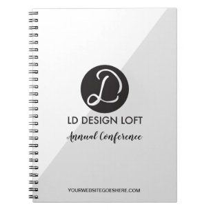 Carnet Modern Grey Diagonal Custom logo Conference