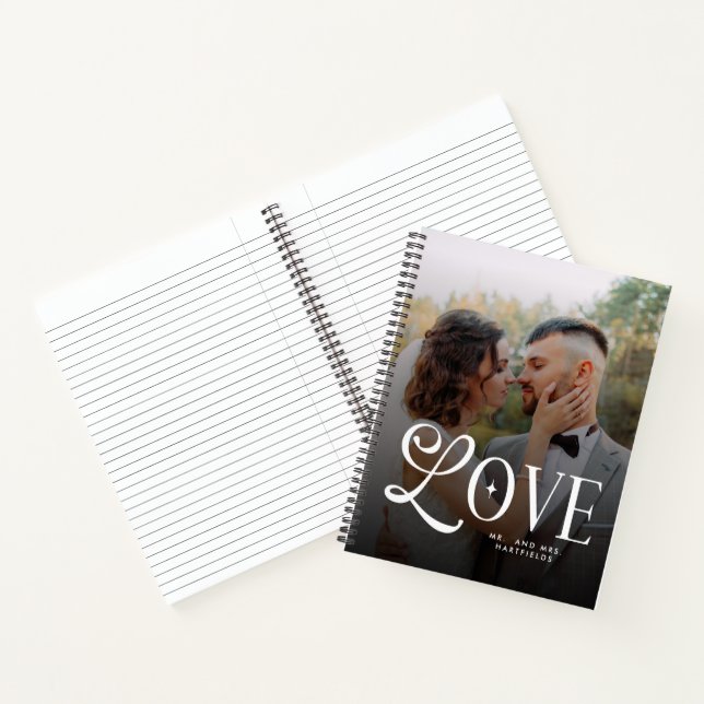 Carnet Modern Love Custom Wedding 2 Photos Couples (Intérieur)