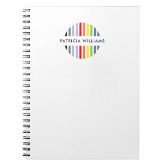 Carnet MODERN MINIMAL stripe logo rainbow pride LGBTQ