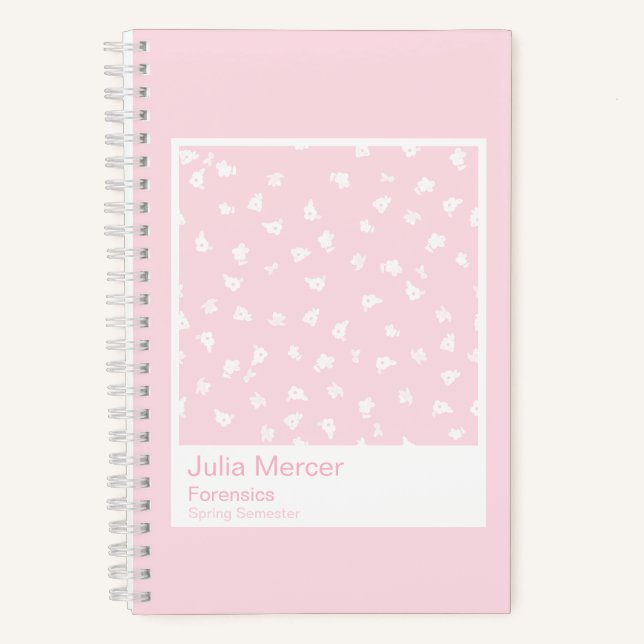Carnet Modern Pale Pink Floral Pattern Swatch Small (Recto)