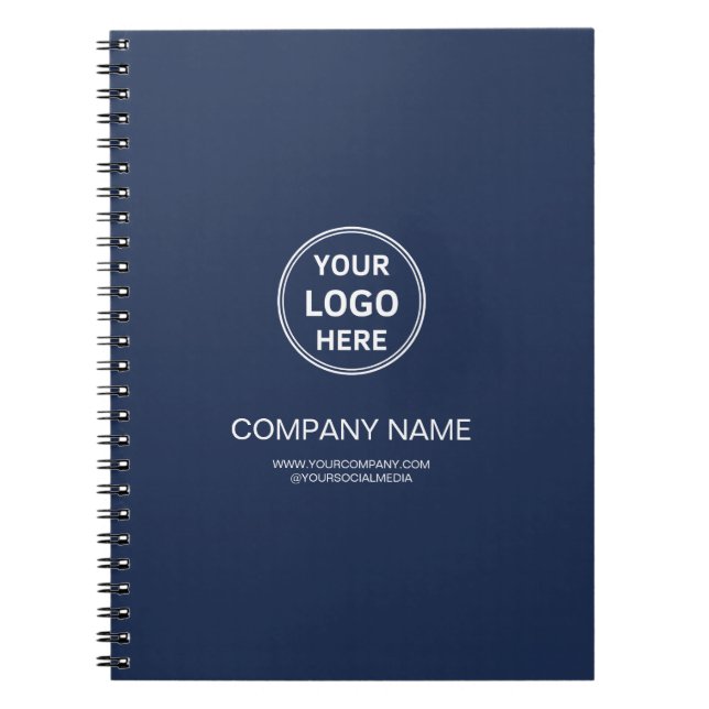 Carnet Modern Personalized Logo Navy Blue Corporate (Devant)