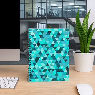 Carnet Modern Teal Turquoise Geometric Triangles Pattern