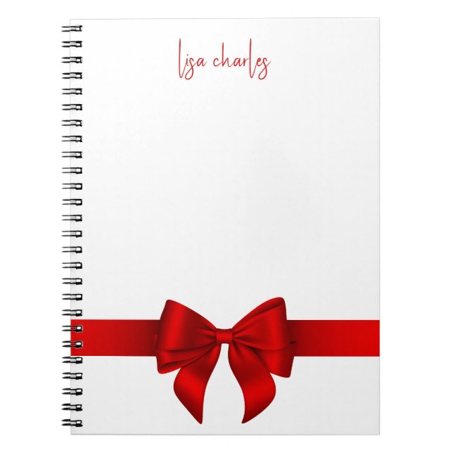Carnet Modern Trendy Elegant Red Bow Girly (Devant)