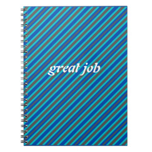 Carnet Moderne à rayures bleues