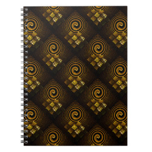 Carnet Moderne Bohème Élégant Motif d'Art Abstrait Doré #