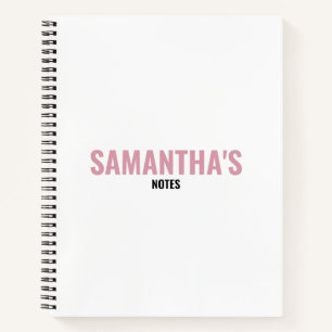 Carnet Moderne Chic Rose & Blanc  