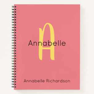 Carnet Moderne Cute Script tendance rose Chic Calligraphi