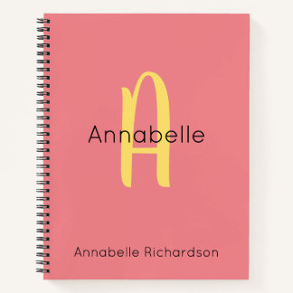 Carnet Moderne Cute Script tendance rose Chic Calligraphi