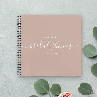 Carnet Moderne Dusty Blush Chic Script Fête des mariées I