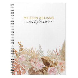 Carnet Moderne Elegant Boho Floral Professionnel
