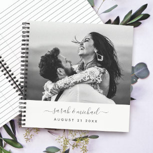Carnet Moderne Elegant Calligraphie Photo Mariage invité