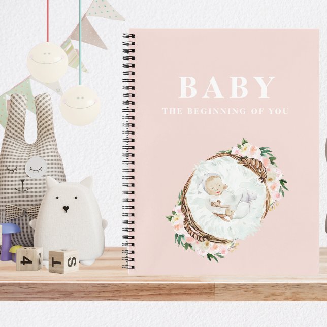 Carnet Moderne Elégant Pastel Rose Baby Cadeau Pour Maman (Créateur téléchargé)