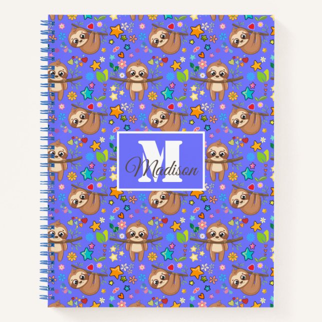 Carnet Moderne Floral mignon Motif | Personnalisable (Devant)