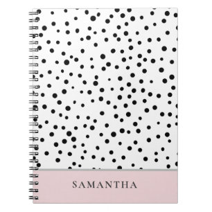 Carnet Moderne Girly Pastel Rose Avec Nom Personnalisé