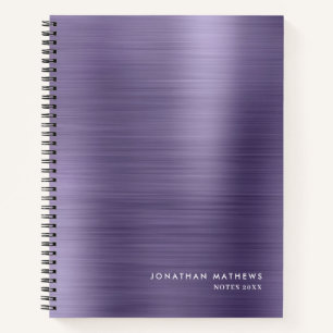 Carnet Moderne Métallique Simple Brossé Minuit Violet