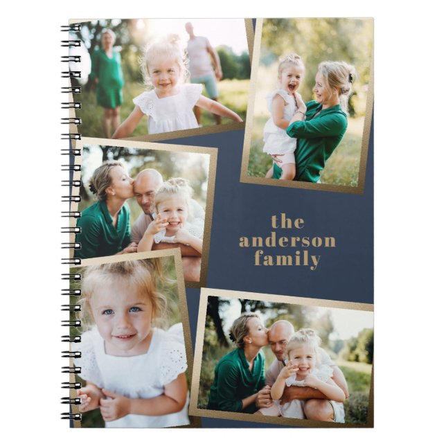 Carnet Moderne or multi photo famille style (Devant)