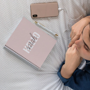 Carnet Moderne Pastel Rose Bonjour Et Vous Nom