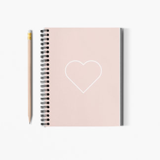 Carnet Moderne Pastel Rose & Coeur Minimaliste Beau Cadea