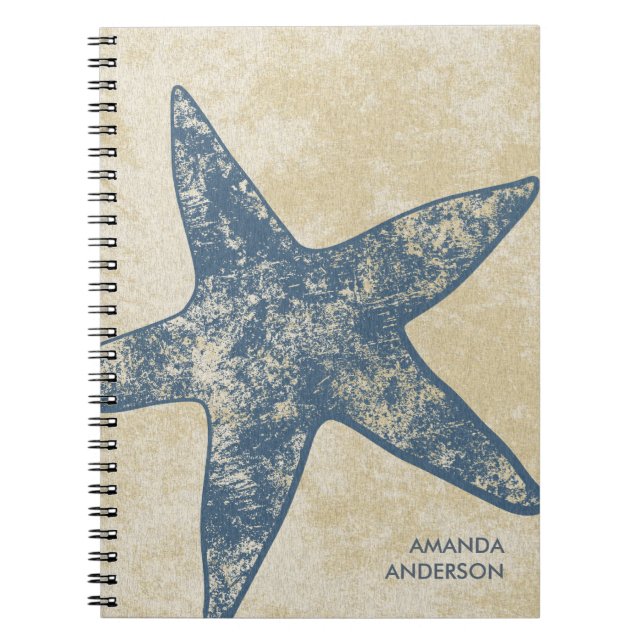 Carnet moderne personnalisé d'étoiles de mer (Devant)
