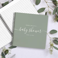 Moderne Sage Green Chic Script Baby shower Invité