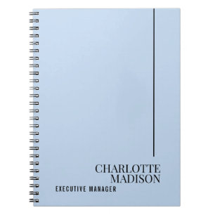 Carnet Moderne Simple Bleu Clair Uni Minimaliste Propre N