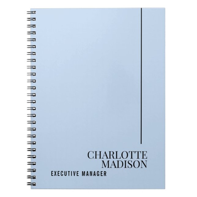 Carnet Moderne Simple Bleu Clair Uni Minimaliste Propre N (Devant)